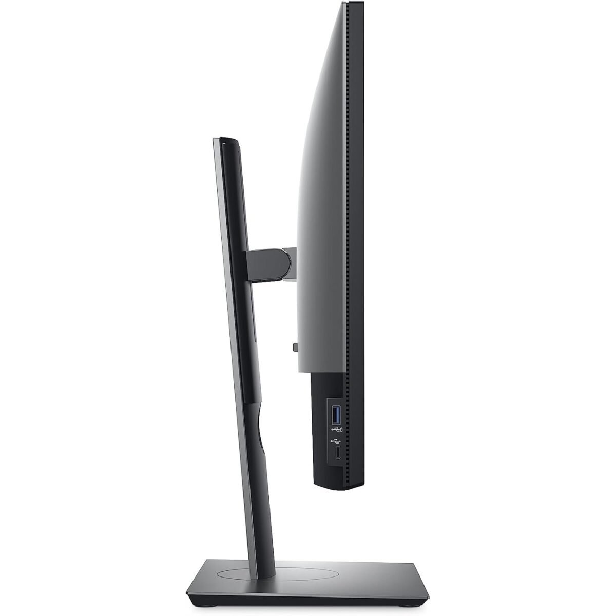 מסך Dell UltraSharp U2520D — פרופיל צד עם חיבורי USB-C ו-USB